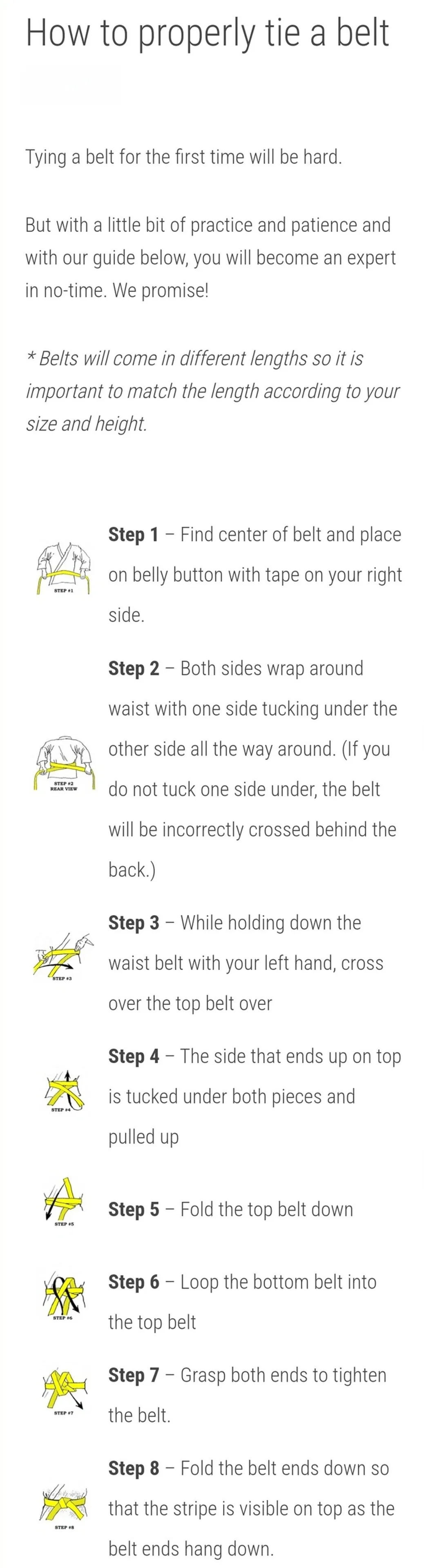 How to properly tie a belt