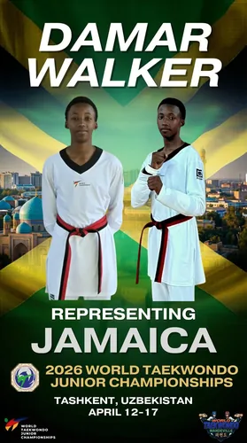 Damar Walker — representing Jamaica at the 2026 World Taekwondo Junior Championships