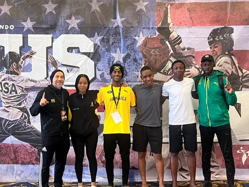 Team Jamaica and coaches at the US Open Taekwondo Championships, Las Vegas