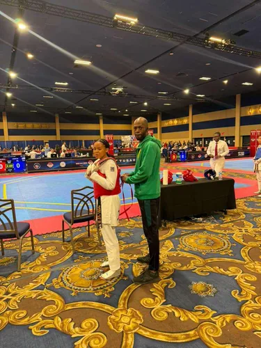Master Kenroy Clarke coaching ringside at the US Open, Las Vegas